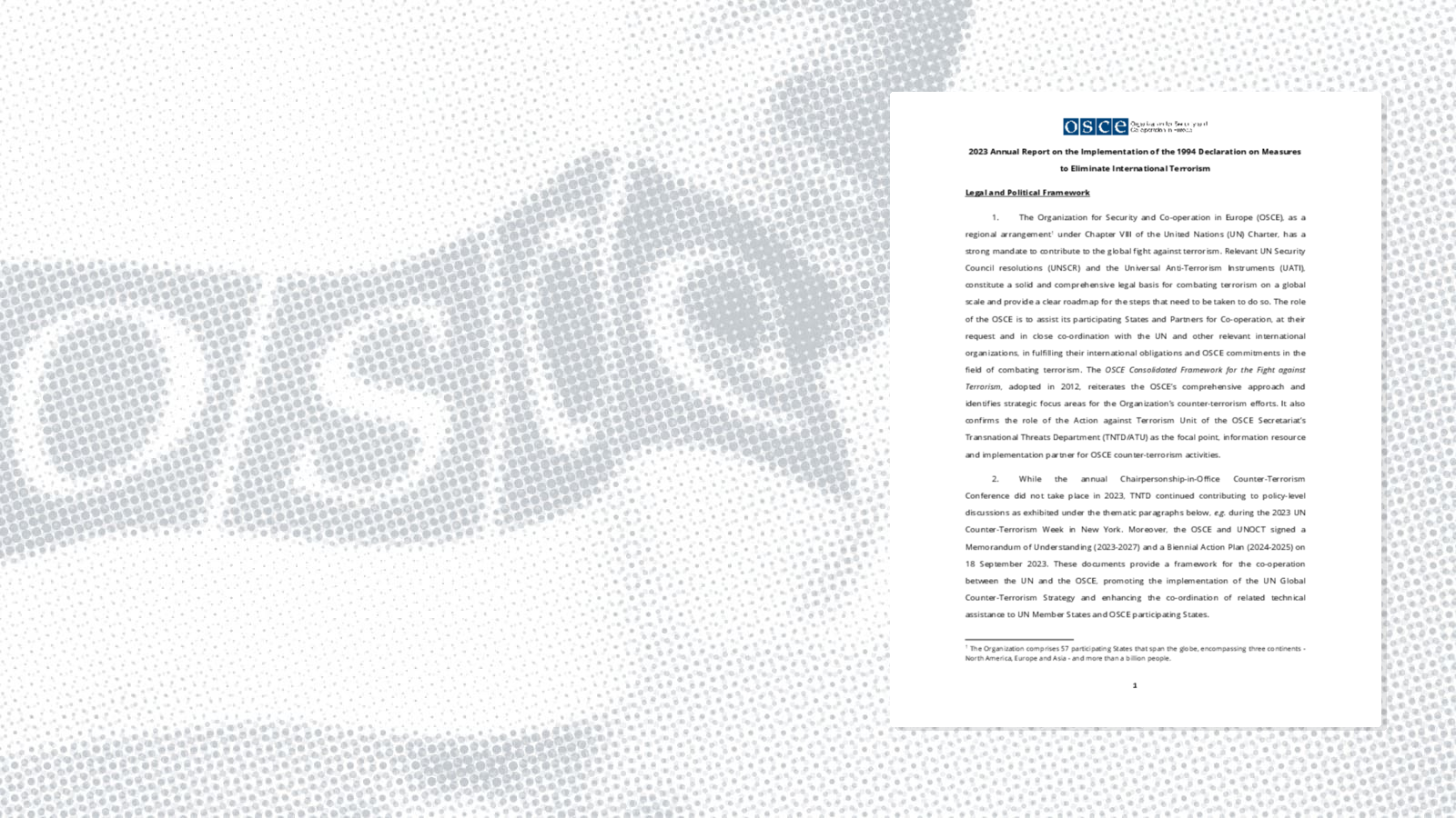 2023 Annual Report on the Implementation of the 1994 Declaration on Measures to Eliminate International Terrorism 2023 Annual Report on the Implementation of the 1994 Declaration on Measures to Eliminate International Terrorism
