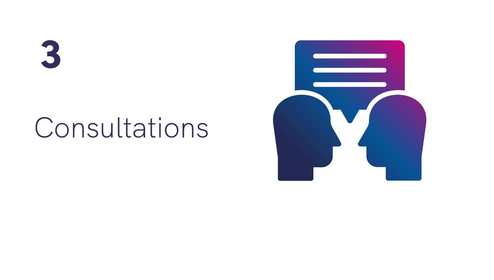Number 3: Consultations